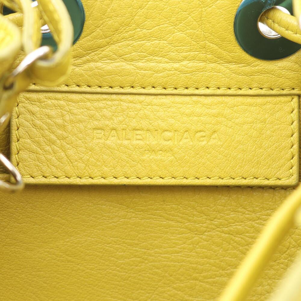 Balenciaga Handbag Plate Yellow Leather Bucket Paper - Picture 4 of 7